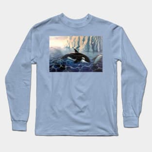 Orcas (Killer Whales) Art Design Long Sleeve T-Shirt